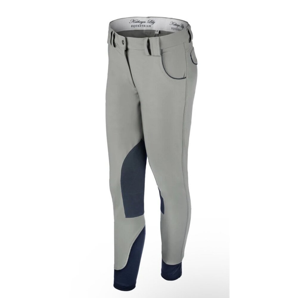 Kathryn Lily Capital Breeches Gray‎ Navy Women’s 12 Horse Equestrian Pants